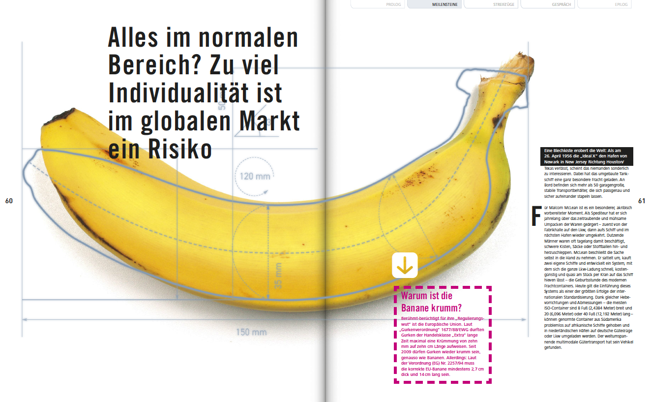 Artikel mit Text und Bild einer Banane